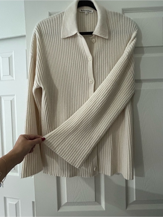 Reformation Sweaters - Reformation Fantino Cashmere Ribbed Button-Down Cardigan Sweater